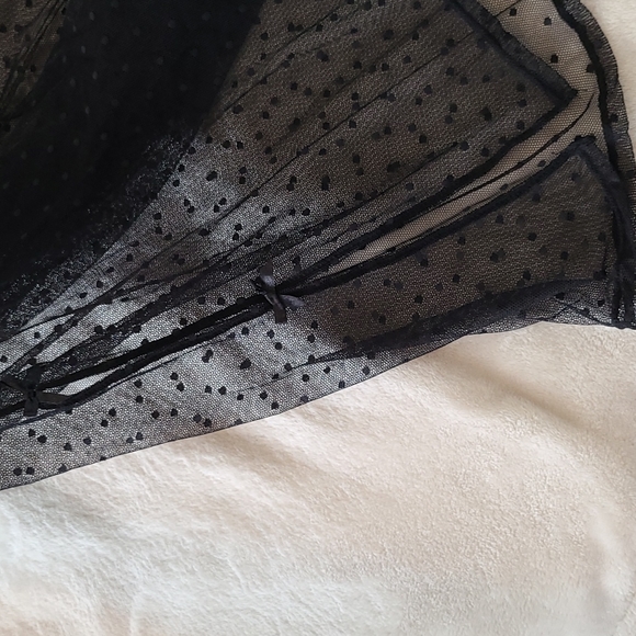 NWOT la vie en rose black mesh babydoll lingerie M - Picture 5 of 6